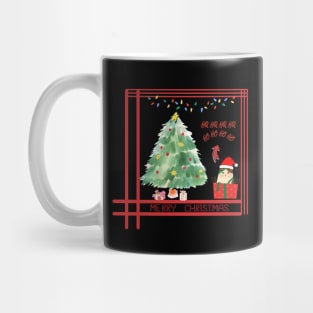 HO HO HO Merry Christmas Santa Cat Mug